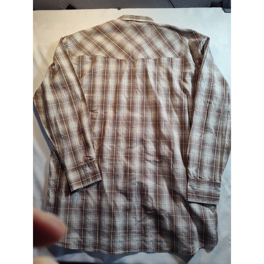 Pendleton Men's Large Button Brown Plaid Cotton L… - image 8